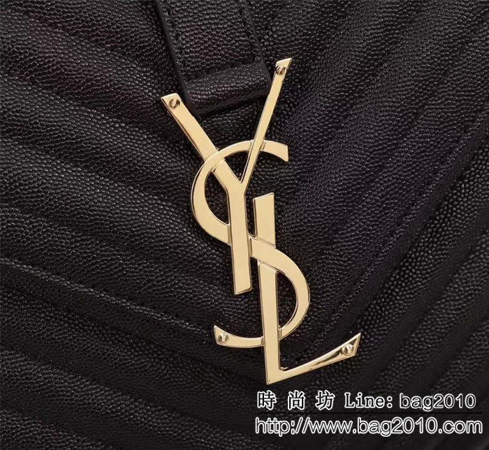 YSL聖羅蘭 經典款 互扣式球紋金屬YSL標誌 原版球紋皮肩背包 26588 YAS1185